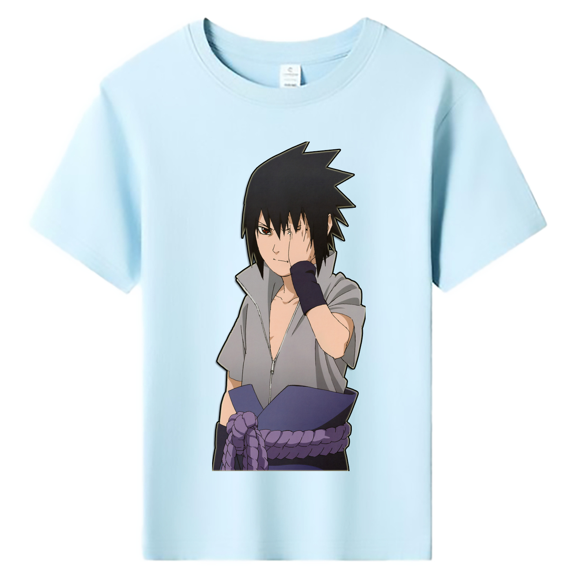（画像用） NARUTO -ナルト- うちは サスケ Uchiha Sasuke 綿100％キッズTシャツ（フロントプリント）